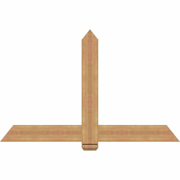 Ekena Millwork Eugene Smooth Timber Gable Bracket, Western Red Cedar, 60"W x 38"H x 1 1/2"D x 5 1/2"F, 15/12 Pitch GBW060X38X0206EUG00SWR - main